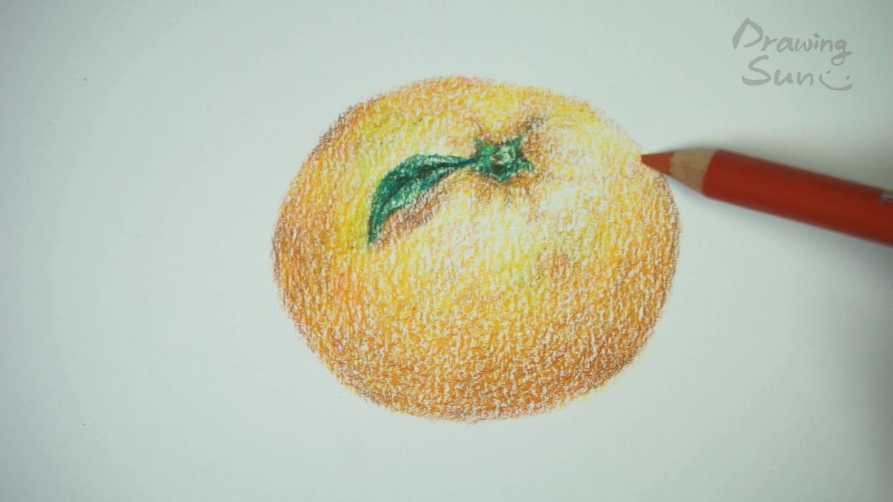 귤 그리기 색연필 그림 Tangerine drawing colored pencils - YouTube