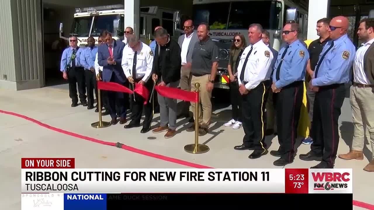 Ribbon cutting for new fire Station 11 in Tuscaloosa - YouTube