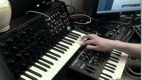 Korg MS-20 + Arturia Microbrute + Korg Monotribe Synced.