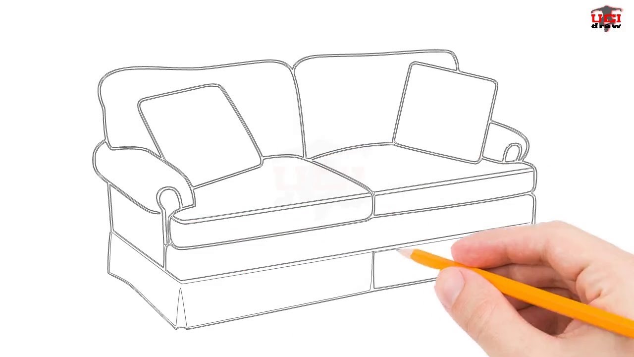 How To Draw A Sofa Step By | Baci Living Room