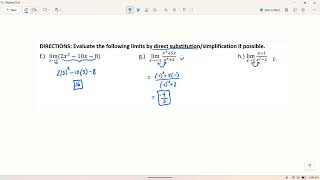Evaluating Limits Using Direct Substitution