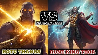 Thanos With The Heart Of The Universe Vs. Rune King Thor The Ultimate Godkiller Showdown
