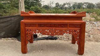 Bàn Thờ Án Gian Chân 14 Gỗ Hương Đá Xuất sắc | Đồ Gỗ Dũng Trang