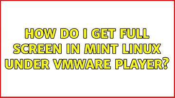 How do I get full screen in Mint Linux under VMware player? (2 Solutions!!)