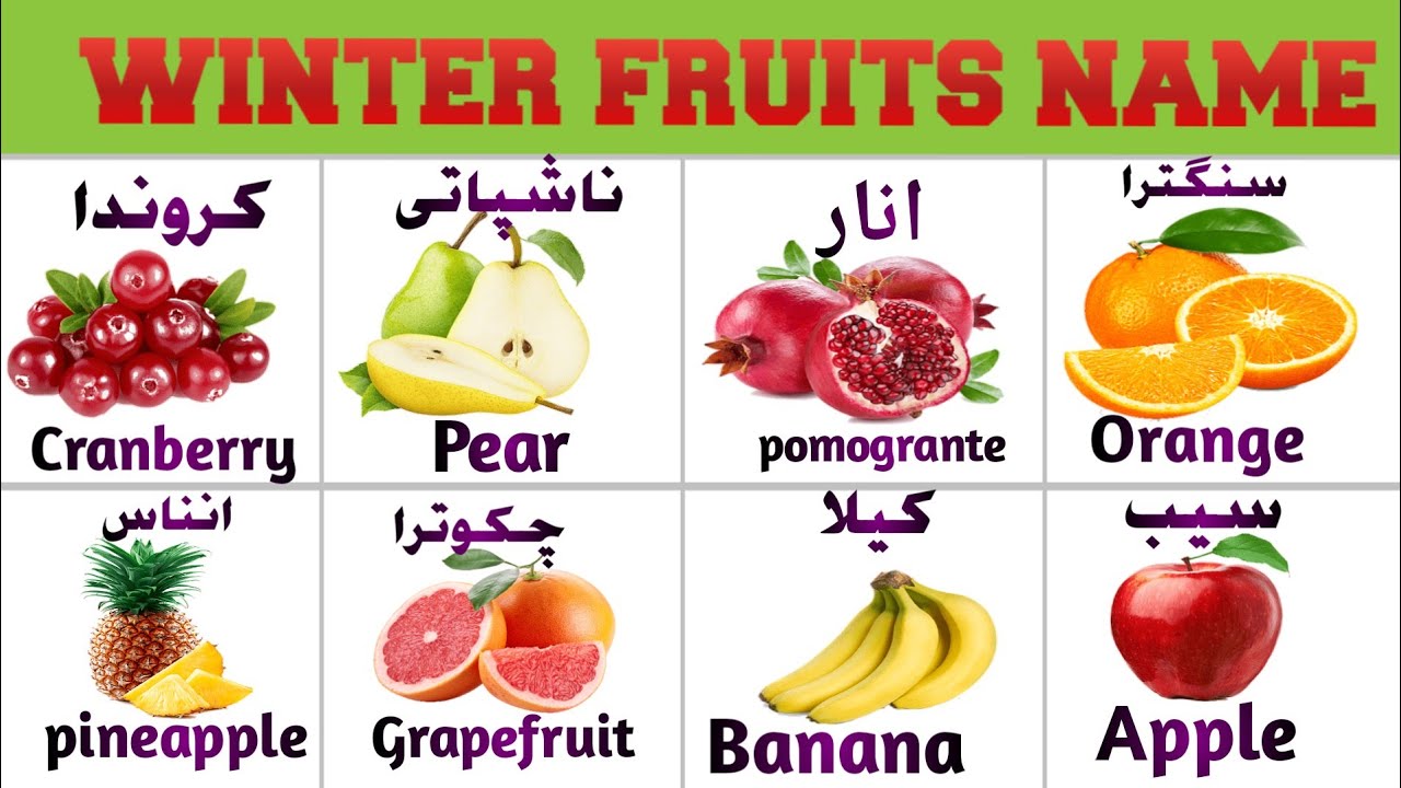 All Fruits Name In English And Urdu