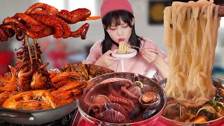 картинка: Слишком много еды!😂Даже босс отправил🚨kalguksu noodles Korean eating show mukbang