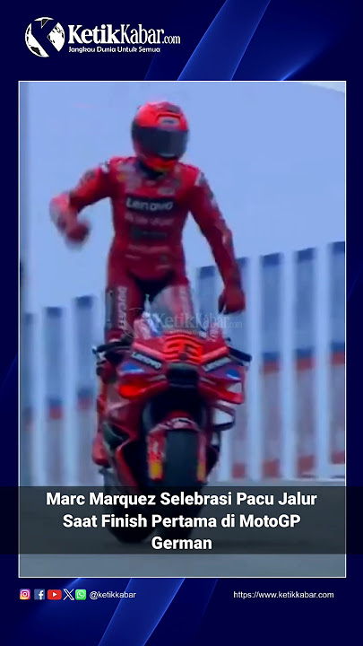 Marc Marquez Selebrasi Pacu Jalur Saat Finish Pertama di MotoGPGerman #marcmarquez #motogp