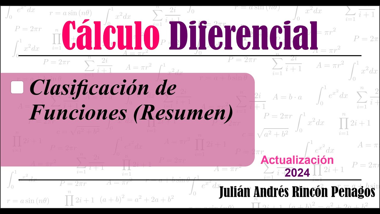Cálculo Diferencial: Clasificación de Funciones (Resumen) - YouTube