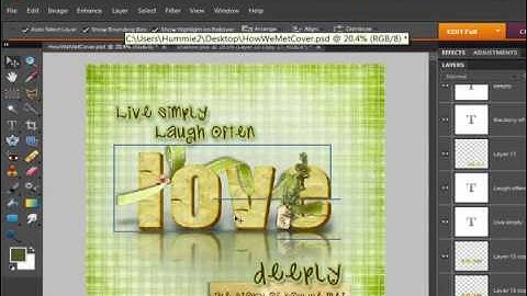 Photoshop Elements - 3D Text and Reflections (Part 4)