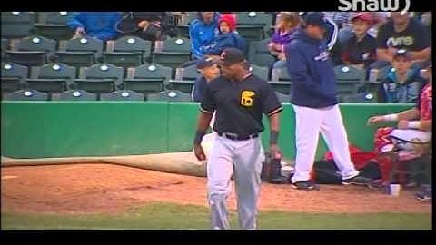 Tyler Kuhn scores one on controversial ground-rule double