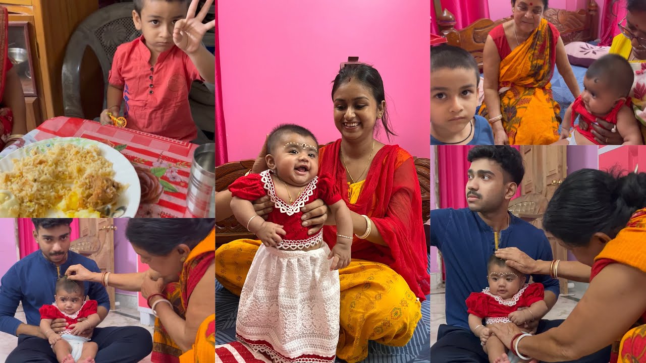 আমার মেয়ের মুখে প্রসাদের মুহূর্ত😍😘❤️🥳