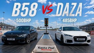 500BHP BMW M340i VS 485BHP AUDI TTRS DRAG RACE & ROLL RACE