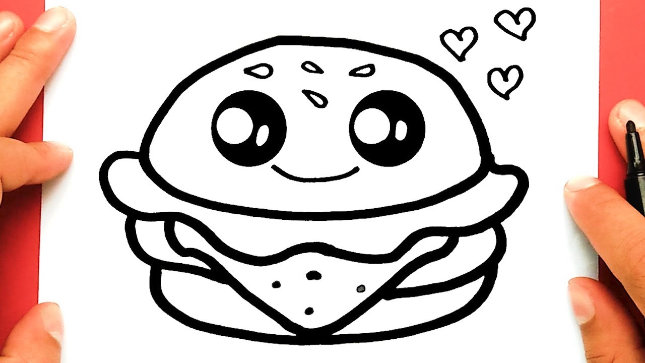 How To Draw A Cute Hamburger Draw Cute Things Youtube