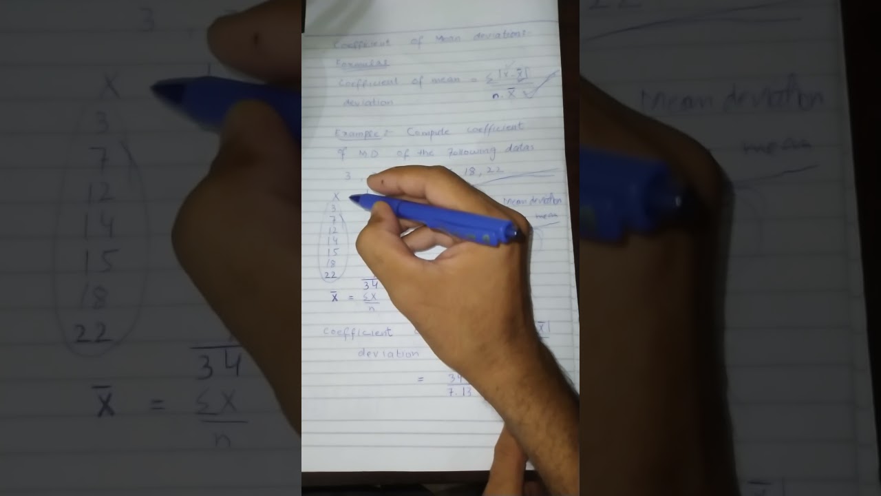 Coefficient of Mean deviation || Mathematical Solutions