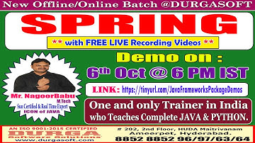 SPRING Offline/Online Training @ DURGASOFT