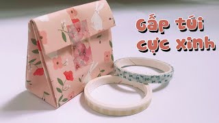 Cách gấp túi quà bằng giấy -làm túi quà giấy - gấp xếp giấy - how to make gift box