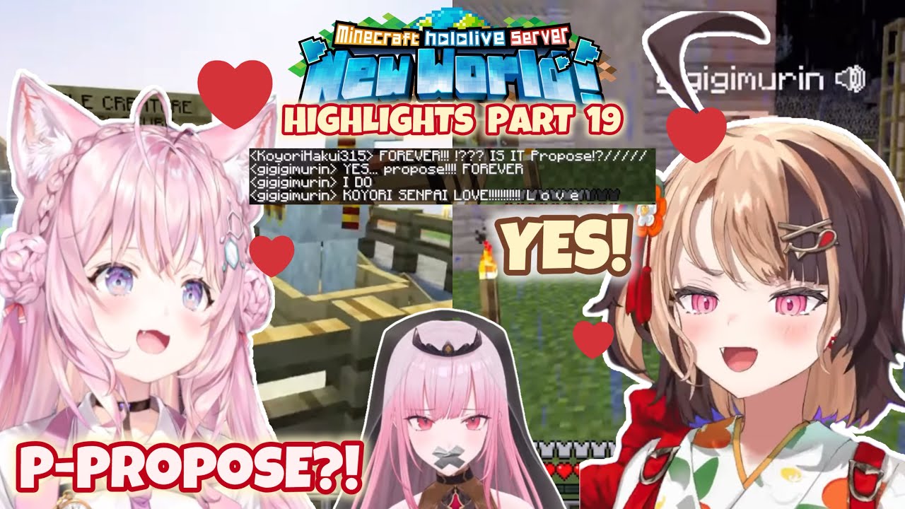 Calli’s Minecraft Neighbour: Gigi Murin X Koyori LOVE STORY【 Minecraft HIGHLIGHTS Part 19 】