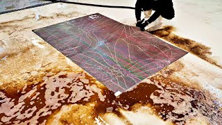 Phew, that was a solid scrubbing of dirt. Is that drawing on the carpet a flower? | asmr cleaning