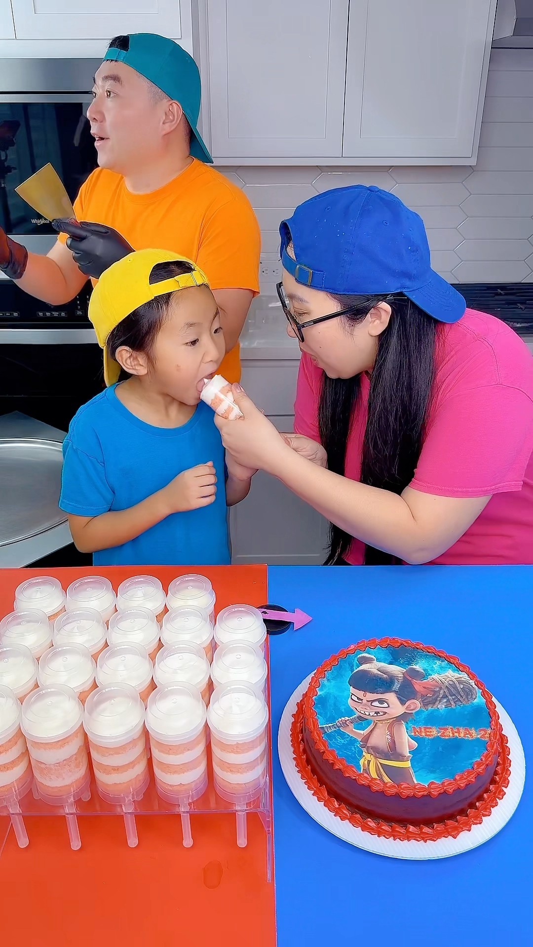 NeZha 2 Cake vs Push Pop Cake ice cream challenge!? #funny by Ethan Funny Family