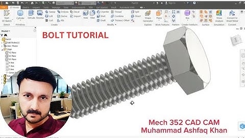 Autodesk Inventor Tutorial Bolt || DAE || Mech 352 || CAD/CAM