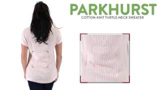Parkhurst Cotton-Knit Turtleneck Sweater - Short Sleeve (For Women)