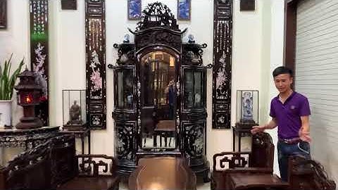 BỘ GHẾ VỞ - TỦ CHÙA BẦU Cẩn Ốc - Gỗ Gụ Kiểu Xưa | Bàn Ghế Cổ | Tủ Rượu | Tủ Bày Đồ | TRƯỜNG KỶ GỖ CỔ