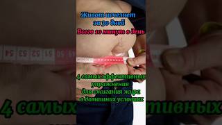 Убери живот за 10 минут в день, четыре простых упражнения  #тренировкадома#жиросжигание#похудение
