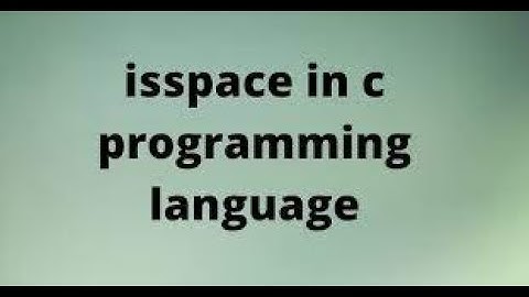isspace function in c