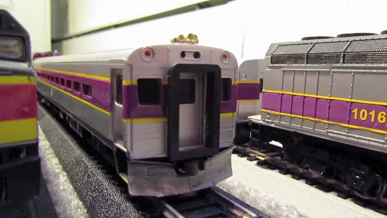 Ho Scale MBTA Train Set. Got them off Ebay. - YouTube