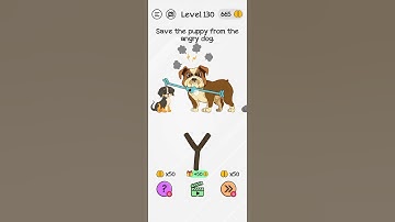 Braindom Level 130 Save the puppy from the angry dog