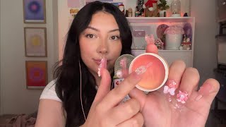 ASMR *natural glowy makeup* ✨ get ready with me + press on nails application