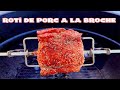 Roti de porc a la broche barbecue