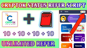 CRYPTOK STATUS REFER SCRIPT || CRYPTOK REFER BYPASS SCRIPT || CRYPTOK STATUS COIN ADDER SCRIPT ||