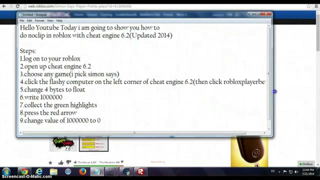 How To Do Noclip On Roblox With Cheat Engine 6 2 Youtube - roblox noclip cheat engine download