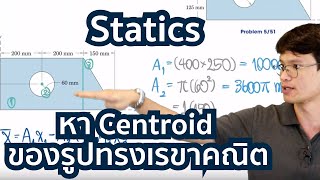 วิชา Statics เรื่อง การหาจุดศูนย์กลางมวลเป็นวิธีการหา Centroid