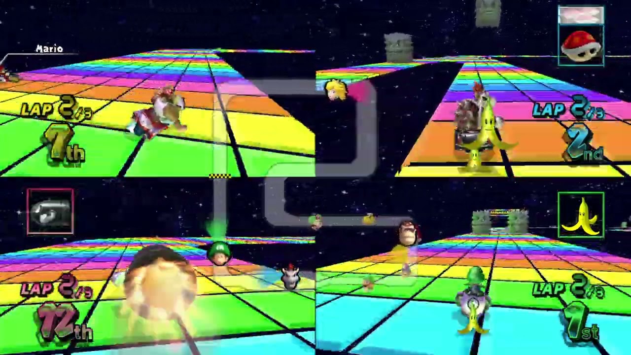 Mario Kart Wii Custom Tracks (History) ✦ 4 Players #826 (3 Tracks) 150cc