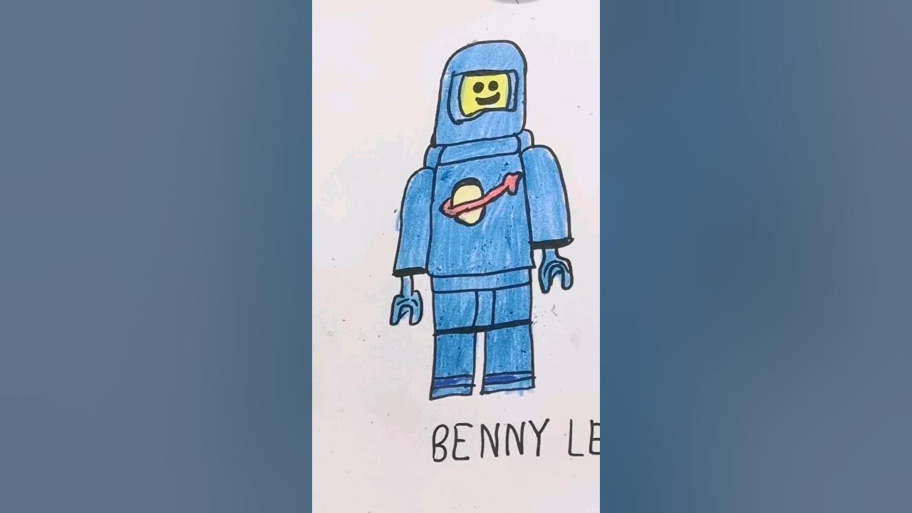 how to draw benny from the lego movie