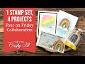Four on Friday | Featuring @TayloredExpressions Big Rainbow Clear Stamp Set | November 2021