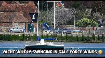Yacht Wildly Swinging On Its Mooring