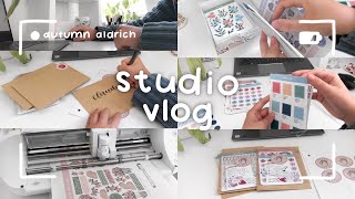 studio vlog i | packing sticker shop orders