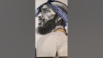 New Art Reveal, Nipsey Hussle Charcoal Portrait