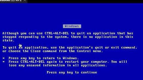 BSOD on Windows 3.1 with Ctrl+Alt+Del