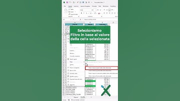 EXCEL TRUCCHI: 💡Comando Filtro da cella #shorts  #excel #exceltips #excelclub