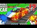 I used LAVA and WATER for DOUBLE UPGRADE CAR TO SUPER LAVA WATER in Minecraft ! SECRET GARAGE RACE !