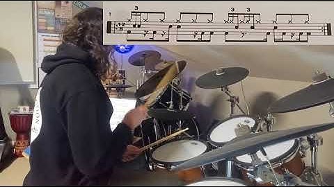 Tutorial series 18: 12/8 8th note groove with 16th note triplets to high hat, snare, bass drum  - 1