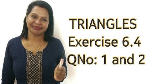 CBSE Class 10 Maths | TRIANGLES  Exercise 6.4 Questions 1 and 2