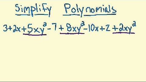 Simplify Polynomials