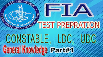 FIA Test Prepration | Top repeated MCQs | LDC,UDC ,Constable MCQs. | General Knowledge MCQs. Part 1.