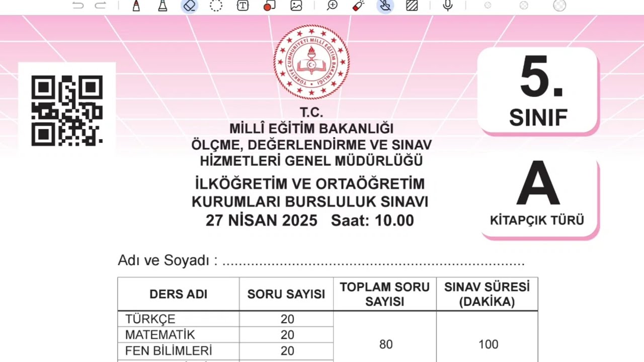2025 Bursluluk Sınavı 5. Sınıf - Matematik Soruları Çözümü - MEB - Çıkmış Sorular