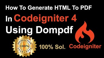 How To Generate HTML To PDF In Codeigniter Using Dompdf | Dompdf In Codeigniter 4